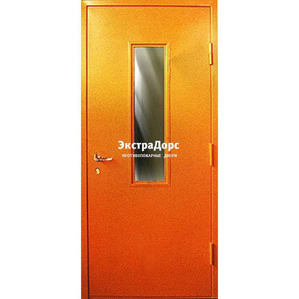 Противопожарная дверь анти-дым оранжевая со стеклом в Ивантеевке  купить