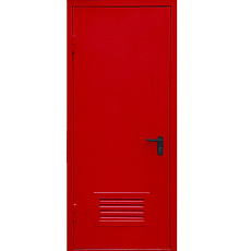 Противопожарная дверь для общественных зданий красная с решеткой